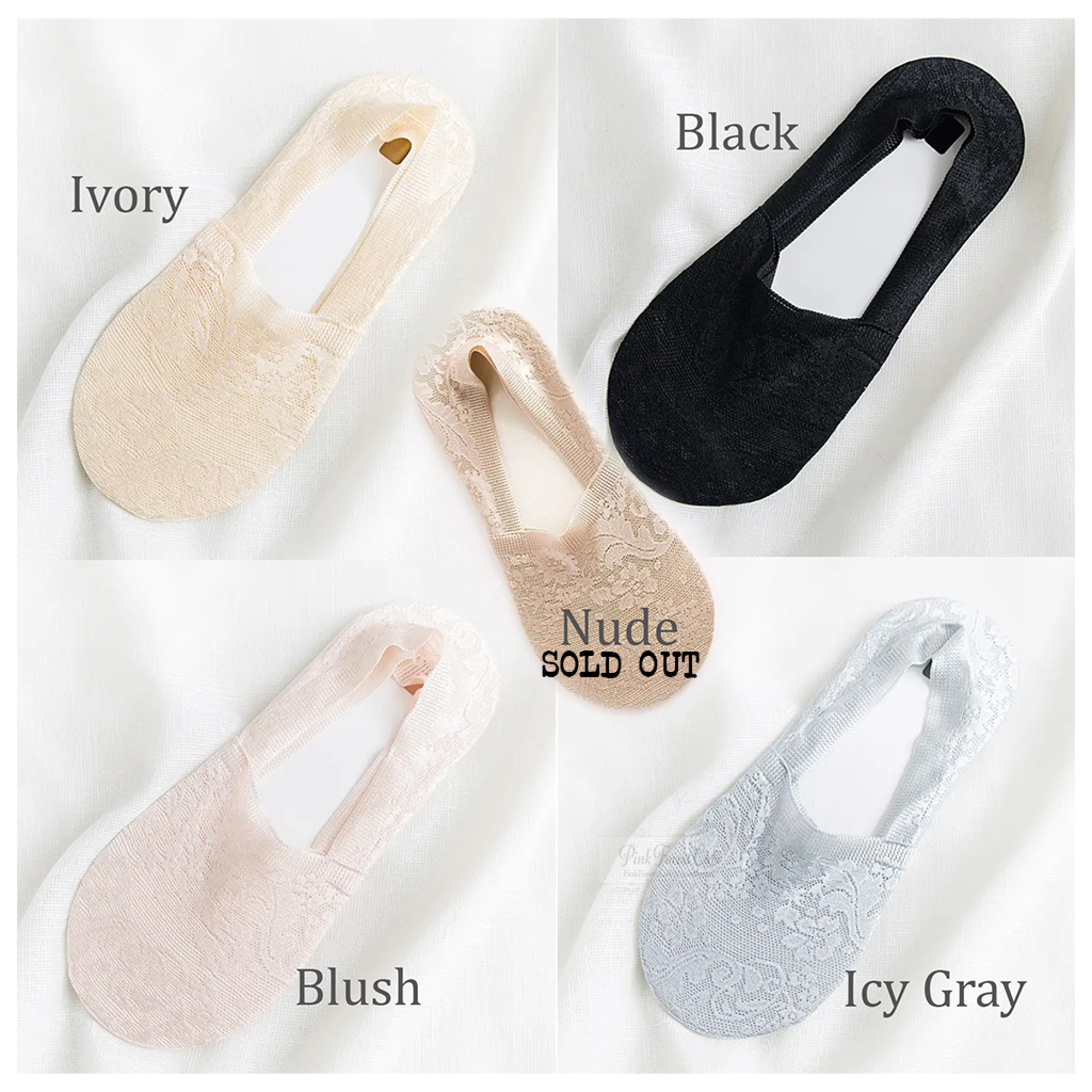 Lace NoSlip Socks Brides Dress Up Dress Down 4 Colors Jane